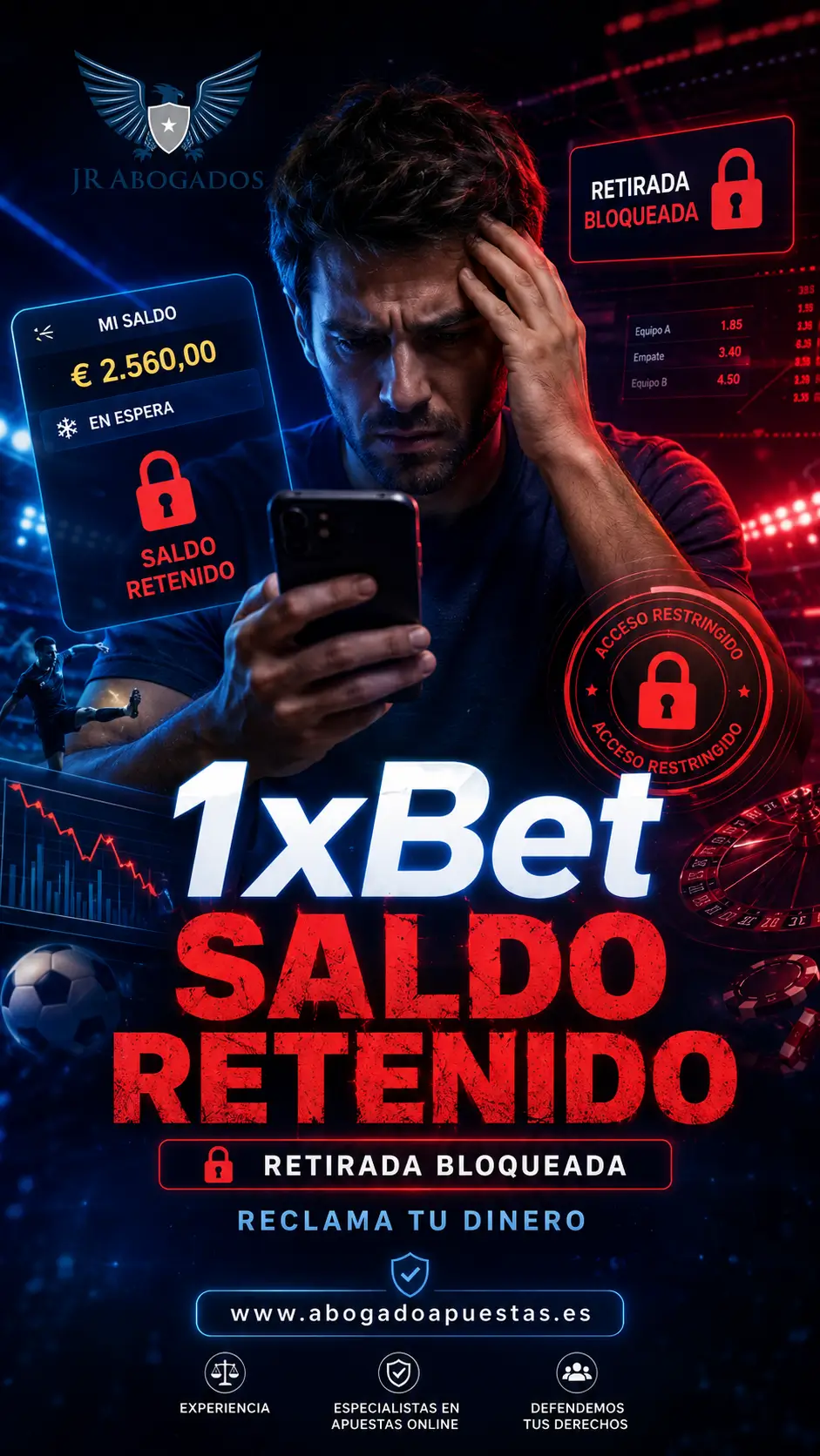 Reclamación contra 1xBet por saldo retenido o retirada bloqueada