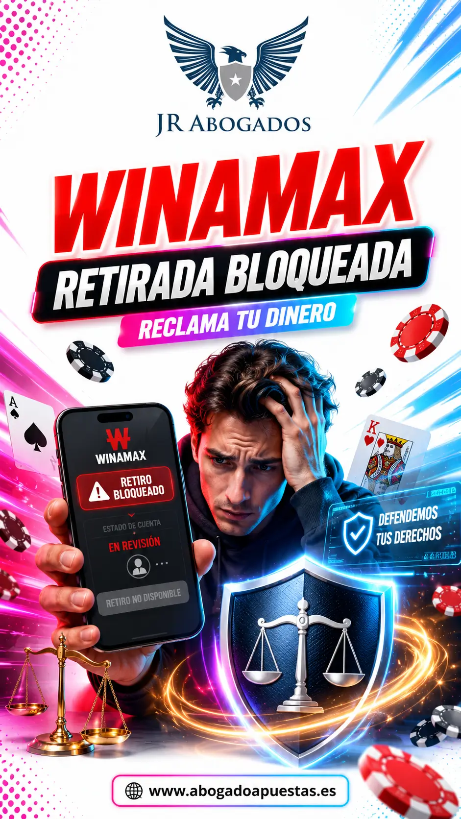 Reclamación legal contra Winamax por saldo retenido, retirada bloqueada o cuenta cerrada